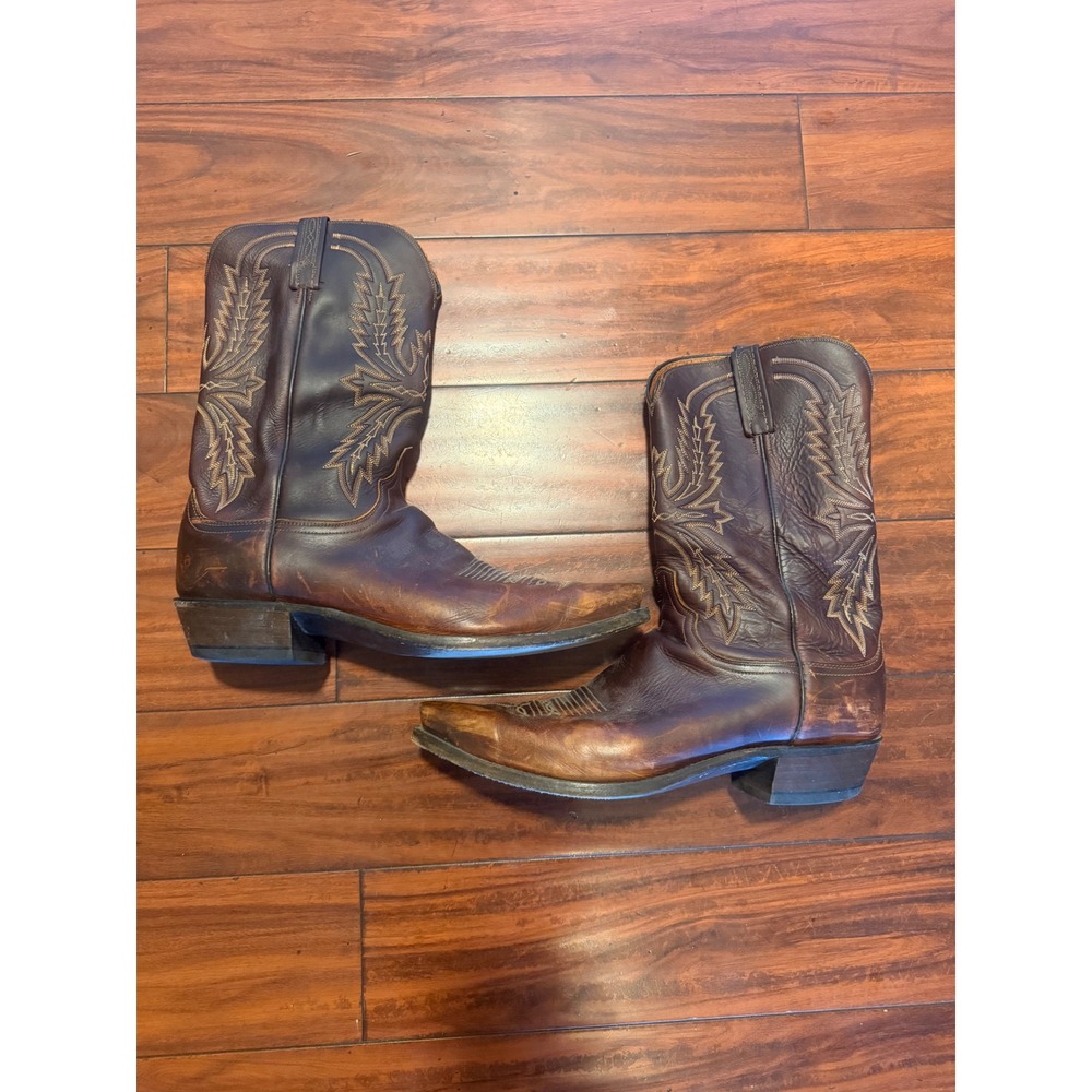 Lucchese 1883 Mens Brown Leather Western Cowboy Boots N7576 Size 14 D
